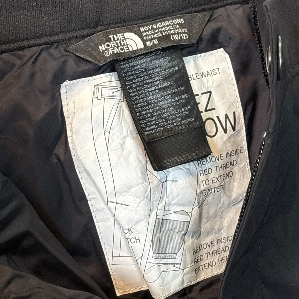 The North Face Boys Freedom Insulated Snow Pants‎ M 10/12 Black NWT